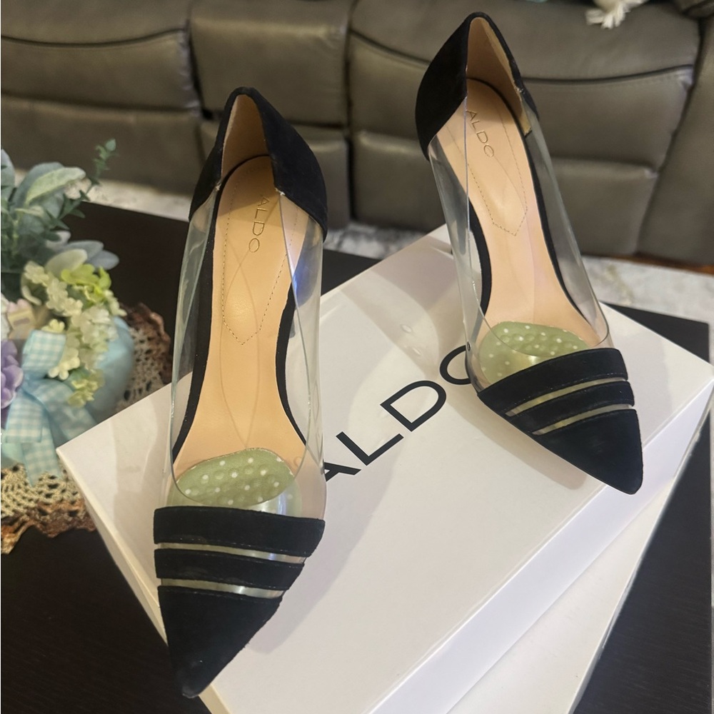 ALDO Black and Clear Women's Heels